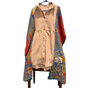 NWOT Vintage KiGi Couture KANTHA Upcycled Poncho BoHo Dress (S-3XL)